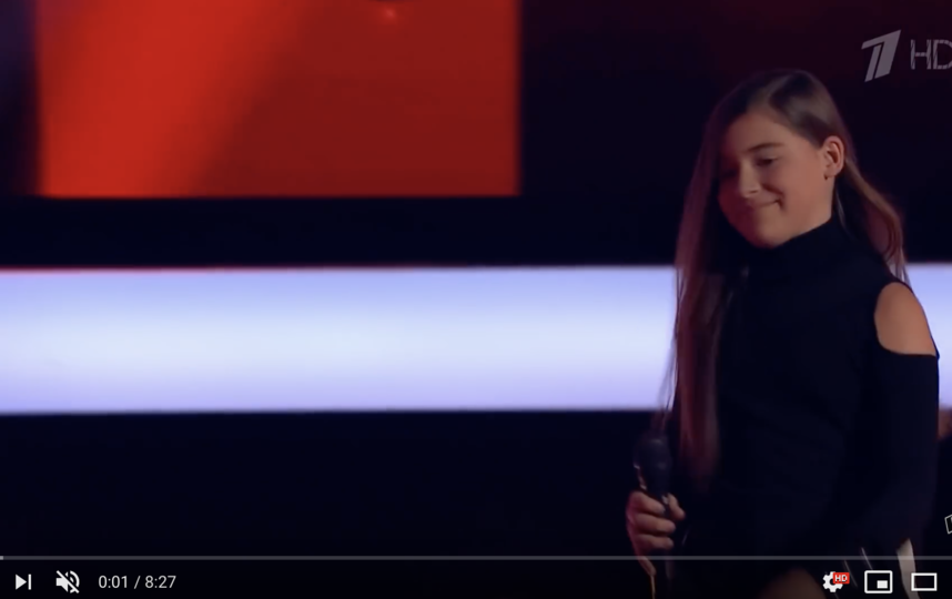 Микелла Абрамова на слепых прослушиваниях детского 