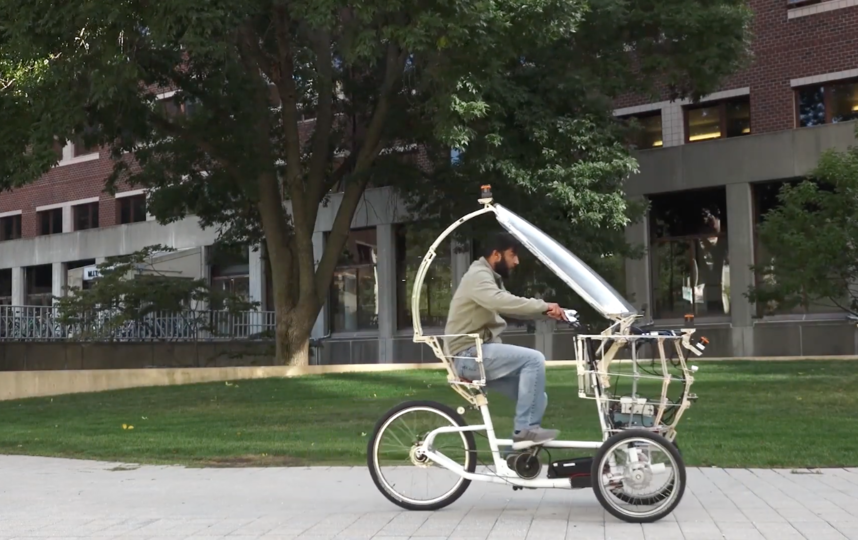 Автономный электрический велосипед Кента Ларсона. Фото Youtube Kent Larson