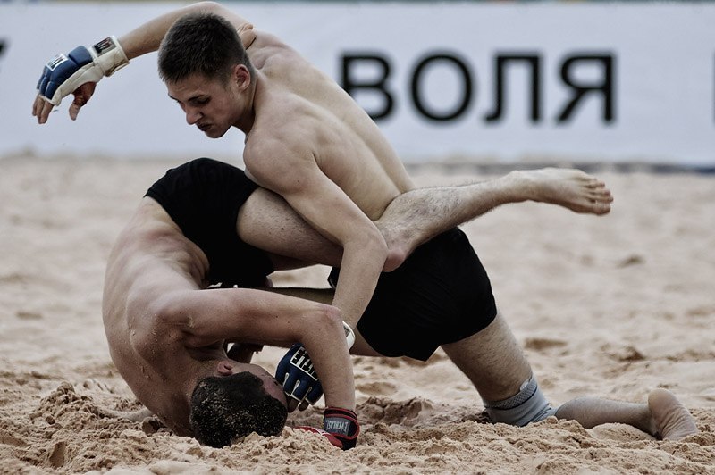 Ранее песочный ринг на Nova Arena принимал турнир Strelka в 2013 году. Фото vk.com/strelkamma, vk.com