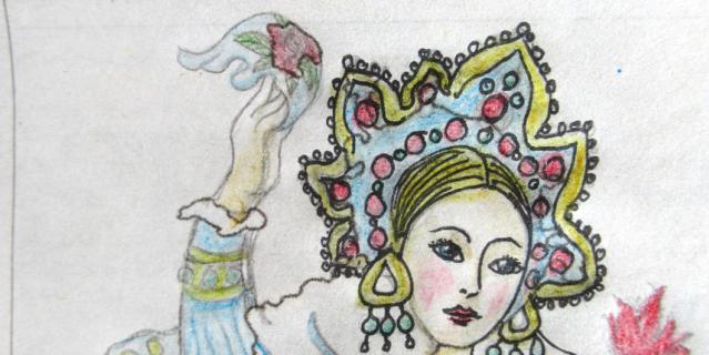"Русская красавица приветственно машет платком". "Русская красавица приветственно машет платком".