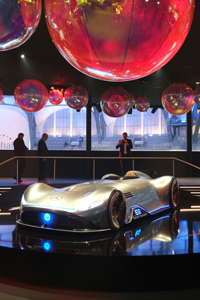 2019 IAA Frankfurt Auto Show. Mercedes-Benz Vision EQ Silver Arrow.  Getty
