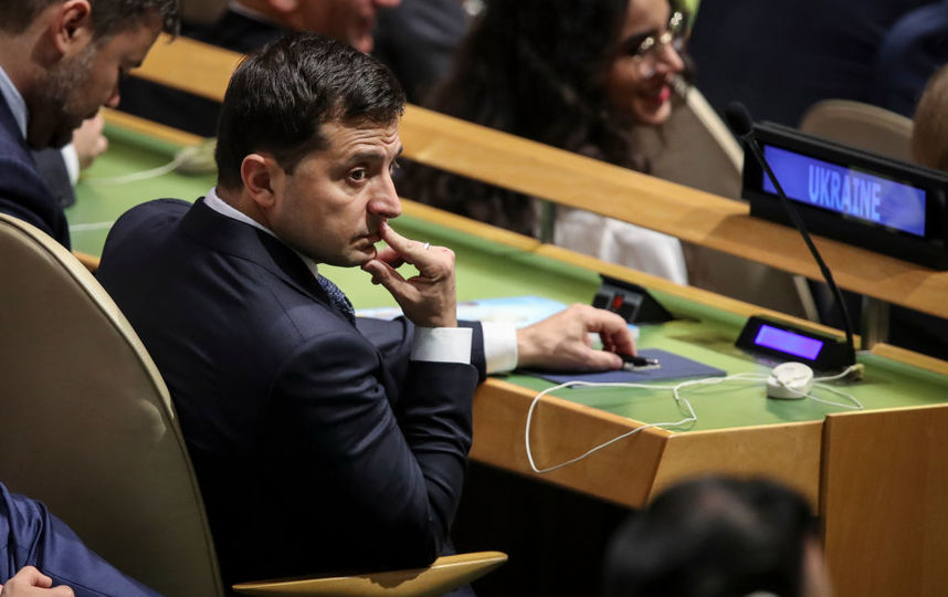 Владимир Зеленский в ООН вел себя неспокойно. Фото Getty
