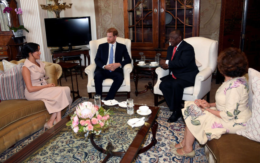 Меган Маркл и принц Гарри на встрече с президентом ЮАР. Фото Getty