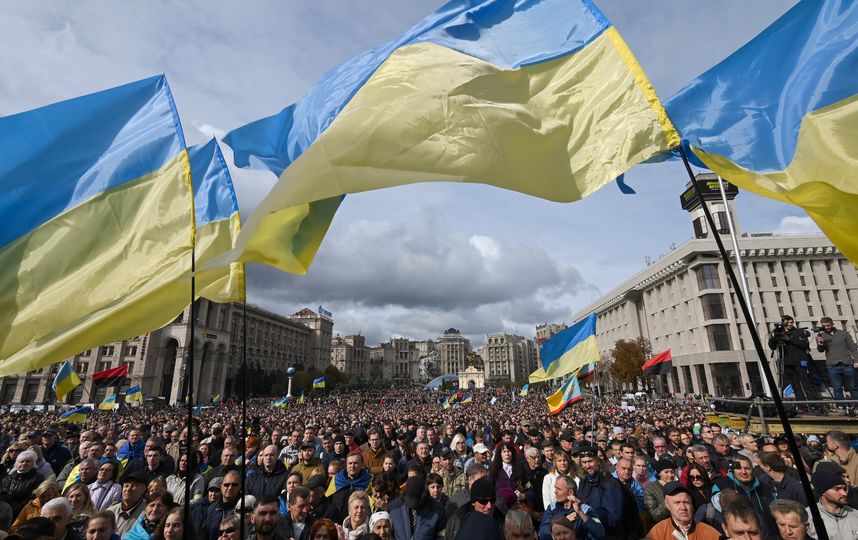В Киеве протестуют против "формулы Штайнмайера". Фото AFP