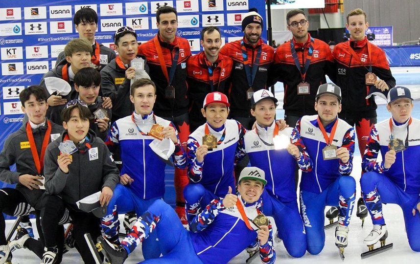 Сборная России победила в мужской эстафете на Кубке мира по шорт-треку. Фото Скриншот @utaholympicoval