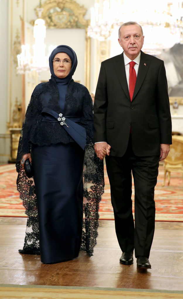 Прием в Букингемском дворце. Президент Турции с женой. Фото Getty