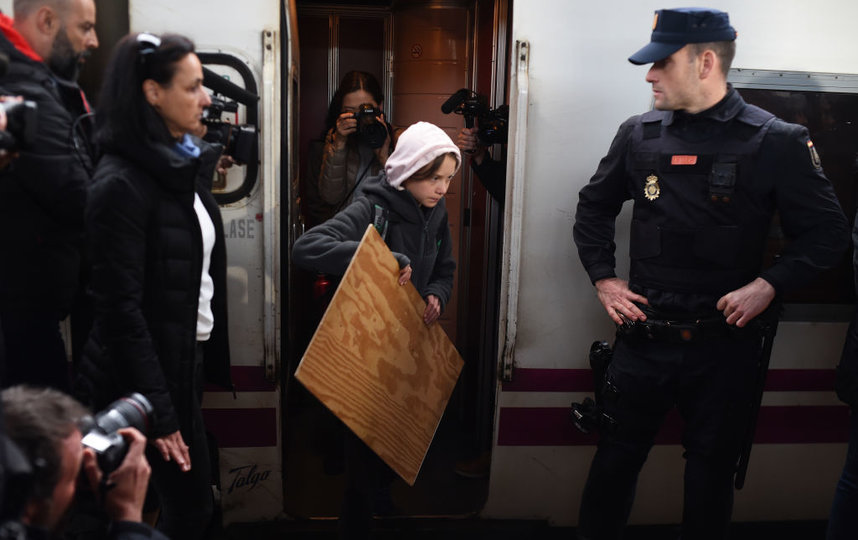 Грета Тунберг приехала в Мадрид для участия в демонстрациях. Фото Getty
