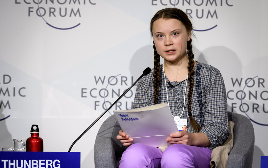 Грета Тунберг на Всемирном экономическом форуме в Давосе в 2019 году. Фото AFP