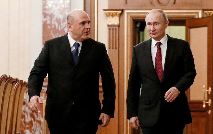 Владимир Путин и новый премьер Михаил Мишустин. Фото AFP