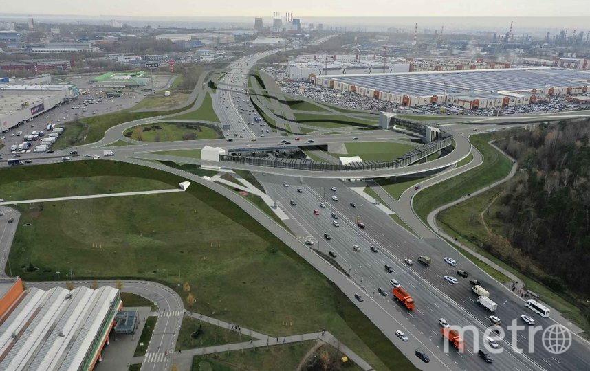 Полукруглый пешеходный переход построят на развязке МКАД с Новоегорьевским шоссе в Москве