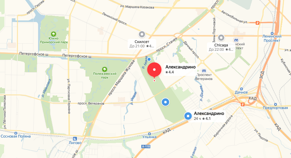 Парк александрино санкт петербург карта