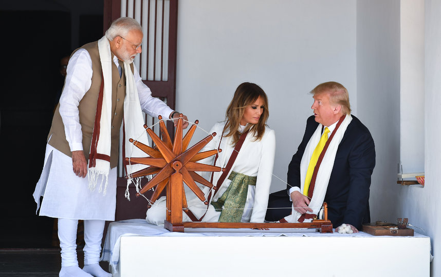 Президент США Дональд Трамп прибыл с первым официальным визитом в Индию. Фото AFP