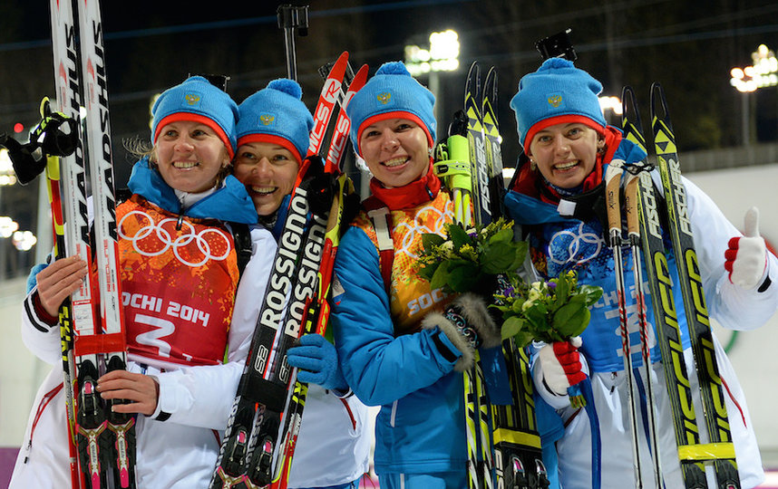Из эстафетной сочинской четвёрки не дисквалифицировали только Екатерину Шумилову (вторая справа). Фото Getty