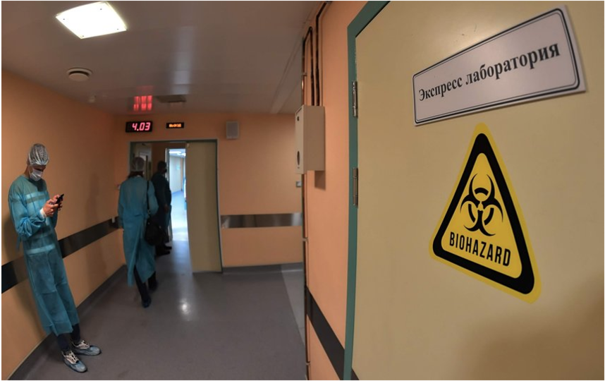 Больной коронавирусом находится в специальном боксе Боткинской больницы в Петербурге. Фото "Metro"