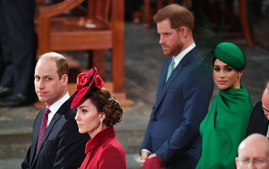 Принц Уильям, Кейт Миддлтон, Меган Маркл и принц Гарри. Фото AFP