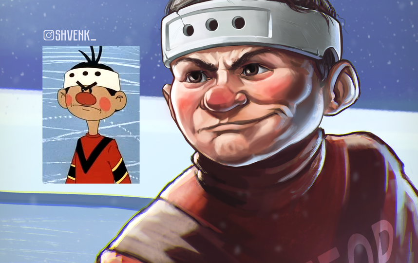 Хоккеист "Метеора" из мультфильма "Шайбу! Шайбу!". Фото предоставлено Евгением Швенком