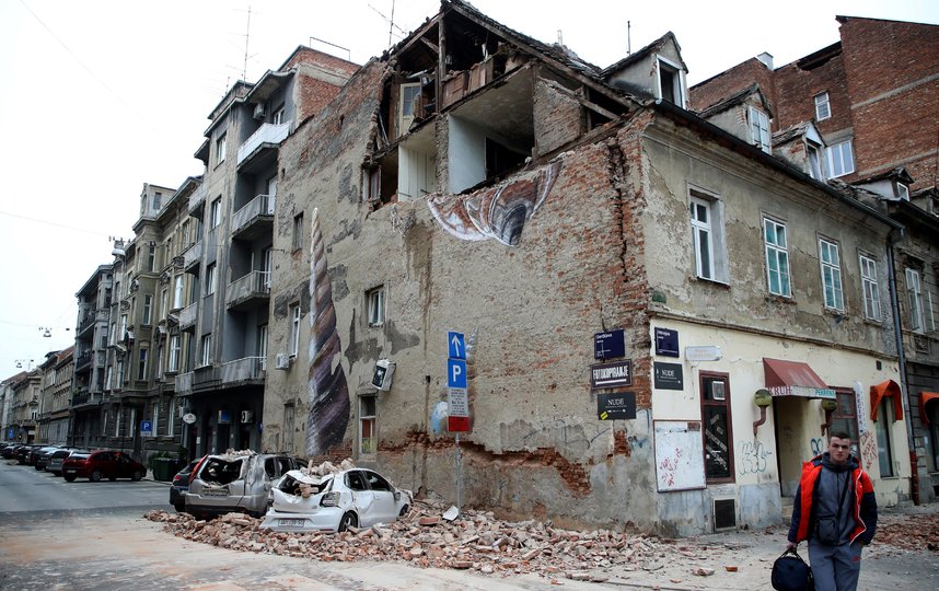 Мощное землетрясение произошло рано утром в воскресенье 22 марта в Загребе. Фото AFP