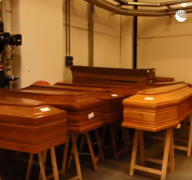 Кадры видео крематория в Италии. Фото Скриншот Youtube