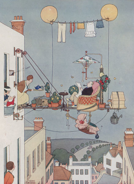 Карикатура Уильяма Хита Робинсона, датированная началом XX века. 