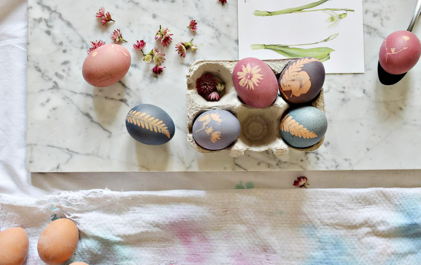Дизайнер Metro делится разными способами окрашивания яиц. Фото instagram/forest.wreath