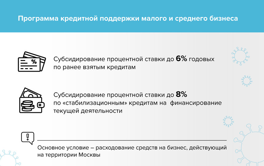 На субсидирование процентной ставки по кредитам для малого и среднего бизнеса направят, по предварительным оценкам, от 20 до 30 млрд руб. Фото sobyanin.ru