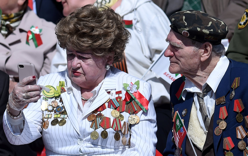 Ветераны на Параде Победы в Минске. Фото AFP
