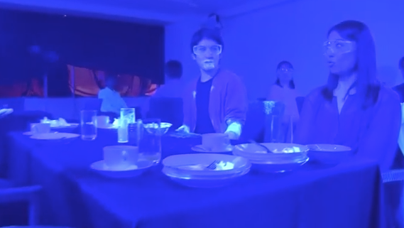 Эксперимент был основан на взаимодействии с флуоресцентной краской. Фото Скриншот видео NHK.