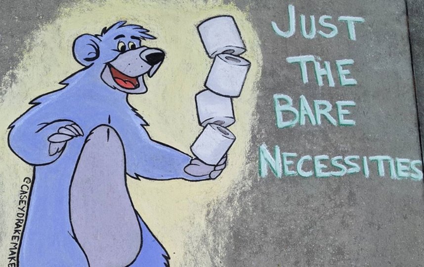 Медведь Балу из "Книги джунглей" считает туалетную бумагу "необходимостью". Фото Instagram @caseydrakemakes