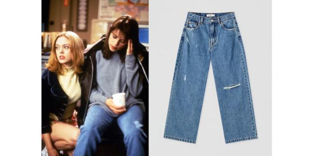 Кадр из фильма “Крик” (1996) / Джинсы-кюлоты Pull&Bear (1799 руб.). Кадр из фильма “Крик” (1996) / Джинсы-кюлоты Pull&Bear (1799 руб.).