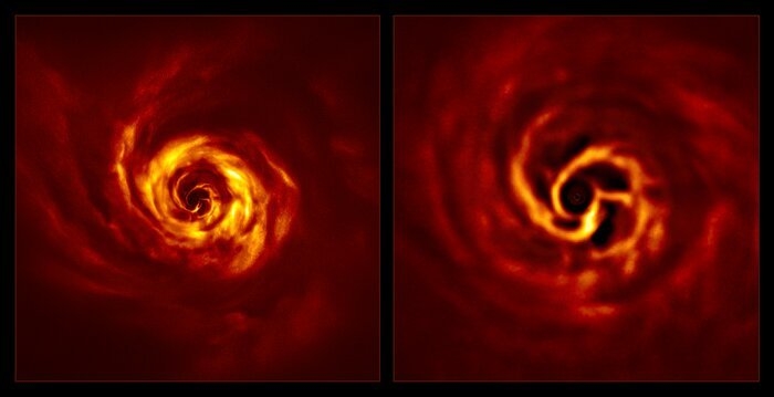 Изображение справа – это увеличенная версия фотографии слева. Фото ESO/Boccaletti et al