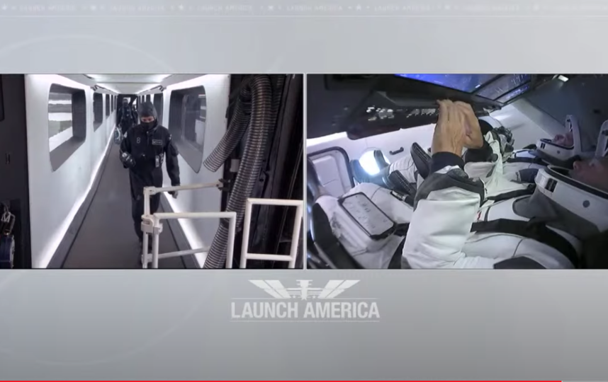 Астронавты тестировали оборудование, но так и не полетели. Фото скриншот с видео, Скриншот Youtube