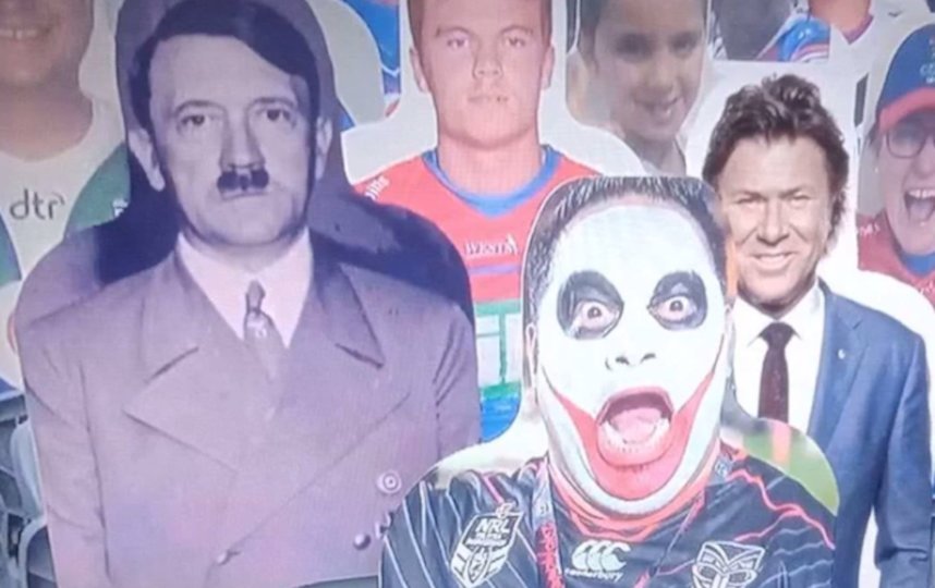 Чёрно-белое изображение фюрера показали во время шоу "Воскресный вечер с Мэтти Джонсом" на Fox Sports. Фото канал BBNews US, Скриншот Youtube