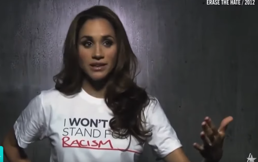 В 2012 году Меган Маркл приняла участие в кампании "I Won't Stand For…". Фото https://www.youtube.com/watch?v=2qGRGSc4ncA, Скриншот Youtube