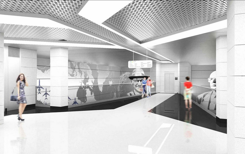 Дизайн новой станции будет посвящен истории конструкторского бюро "Туполев". Фото Пресс-служба Москомархитектуры