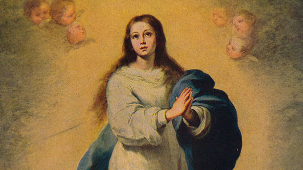 Фрагмент оригинала картины "Непорочное зачатие Девы Марии" кисти Бартоломе Эстебана Мурильо. Фото Бартоломе Эстебан Мурильо