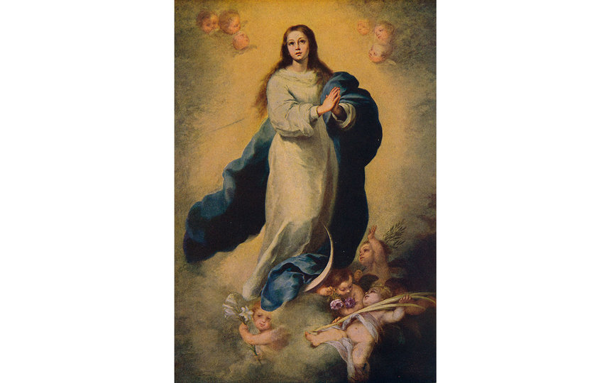Оригинал картины "Непорочное зачатие Девы Марии" кисти испанского живописца эпохи барокко Бартоломе Эстебана Мурильо. Фото Бартоломе Эстебан Мурильо