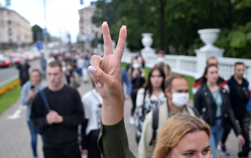 Кадр с акции протеста в Минске. Фото AFP