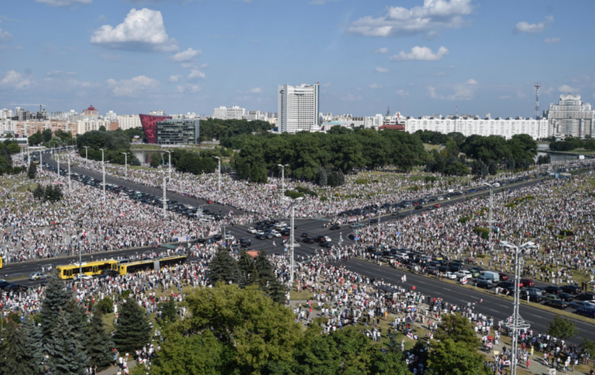 Оппозиционный митинг. 16 августа 2020 г. Фото AFP