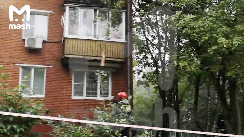 Пожар произошёл в пятиэтажке после взрыва газа на западе Москвы. Фото скриншот с видео Телеграм-канал "Mash"