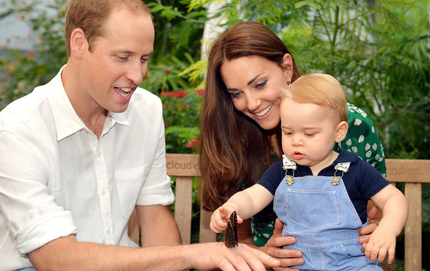 Принц Уильям, Кейт Миддлтон и принц Джордж. Фото Getty