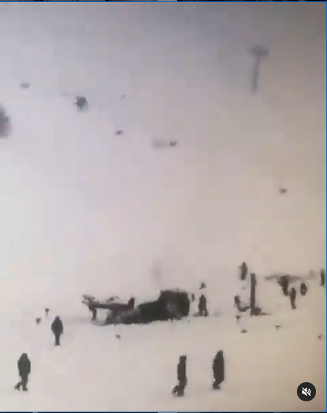 Последствия схода лавины на Домбае. Фото скрин-шот, Скриншот Youtube