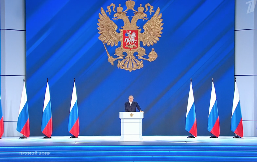 Владимир Путин, 21 апреля 2021 года. Фото Скриншот: https://vk.com/groups?z=video-25380626_456272400