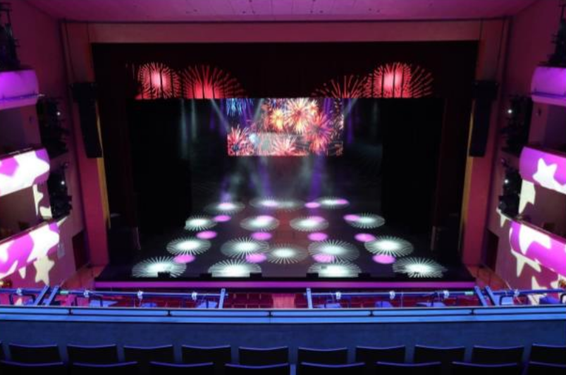 Сцена концертного зала, оборудованная современной системой звука, света и технологического телевидения. Фото Скриншот из документа., vk.com