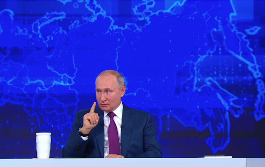 Владимир Путин на прямой линии. Фото Скриншот онлайн-трансляции