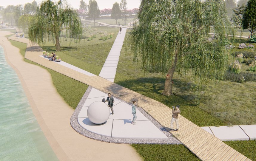 Проект будущего парка на набережной реки Глухарки в Петербурге. Фото https://www.gov.spb.ru/