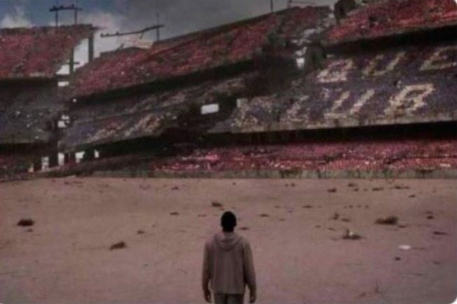 "Стадион "Барсы" без Лео Месси". Фото @ SEMPRE_CULES