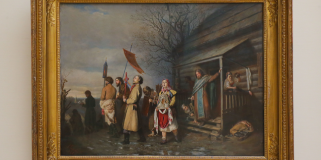 "Сельский крестный ход на Пасхе". "Сельский крестный ход на Пасхе".