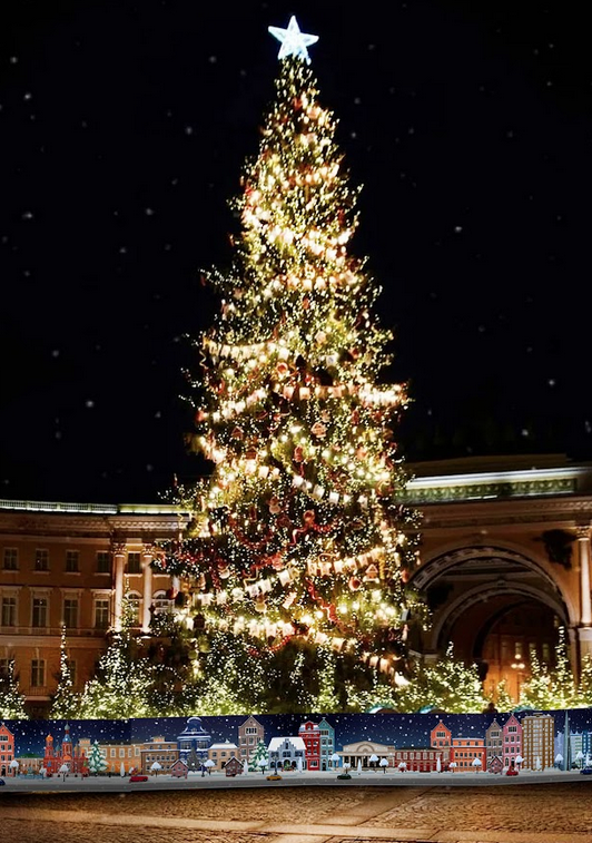 Новогоднюю ель на Дворцовой площади в Петербурге установят 7 декабря