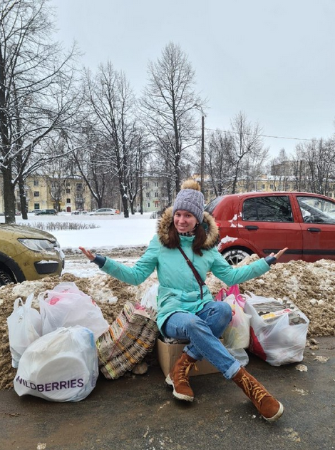 Жительница Северной столицы борется за чистоту планеты раздельным сбором мусора. Фото Предоставлено Полиной Соболевой.