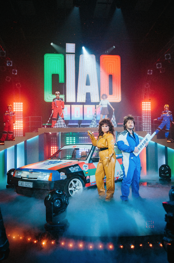 Группа DEAD BLONDE в образе звёзд евро-попа 1980-х. Фото пресс-служба Первого канала